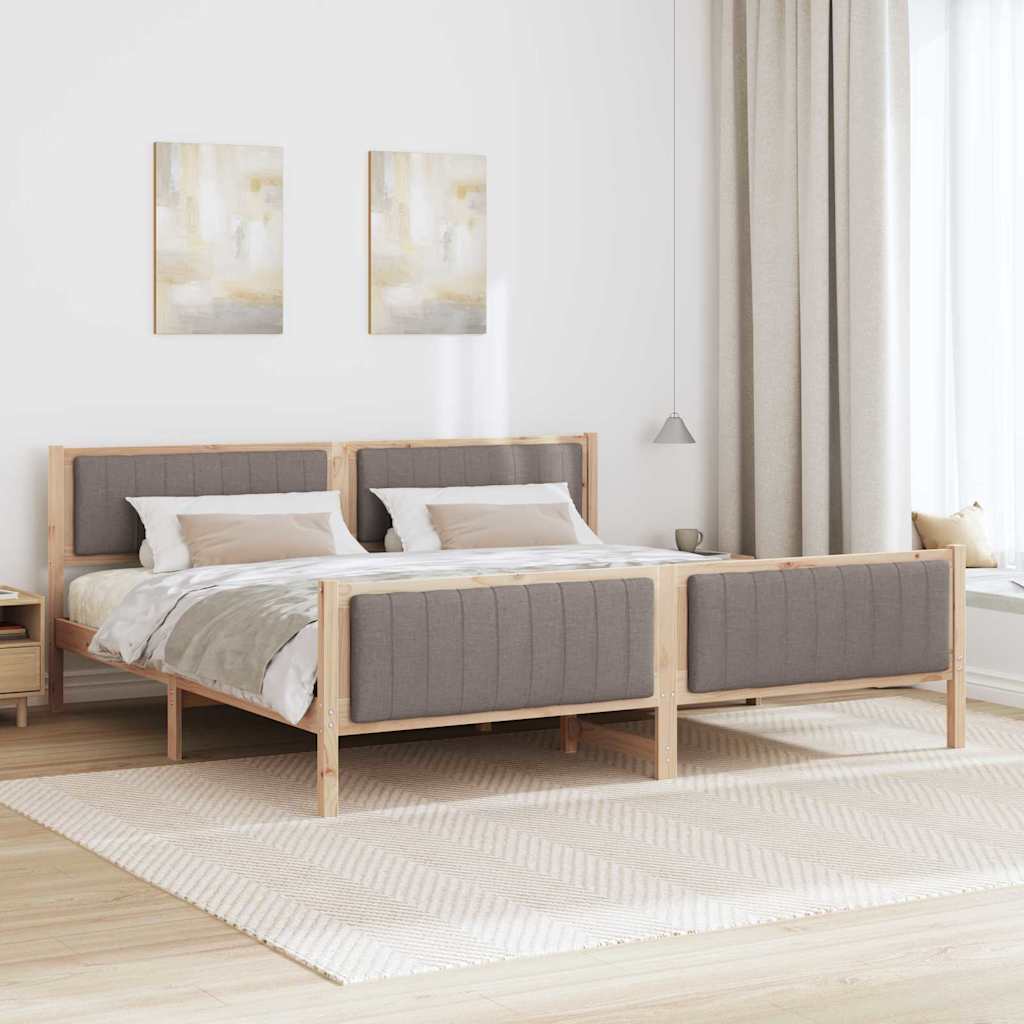Okvir kreveta Smeđa i taupe 200 x 200 cm Masivna borovina