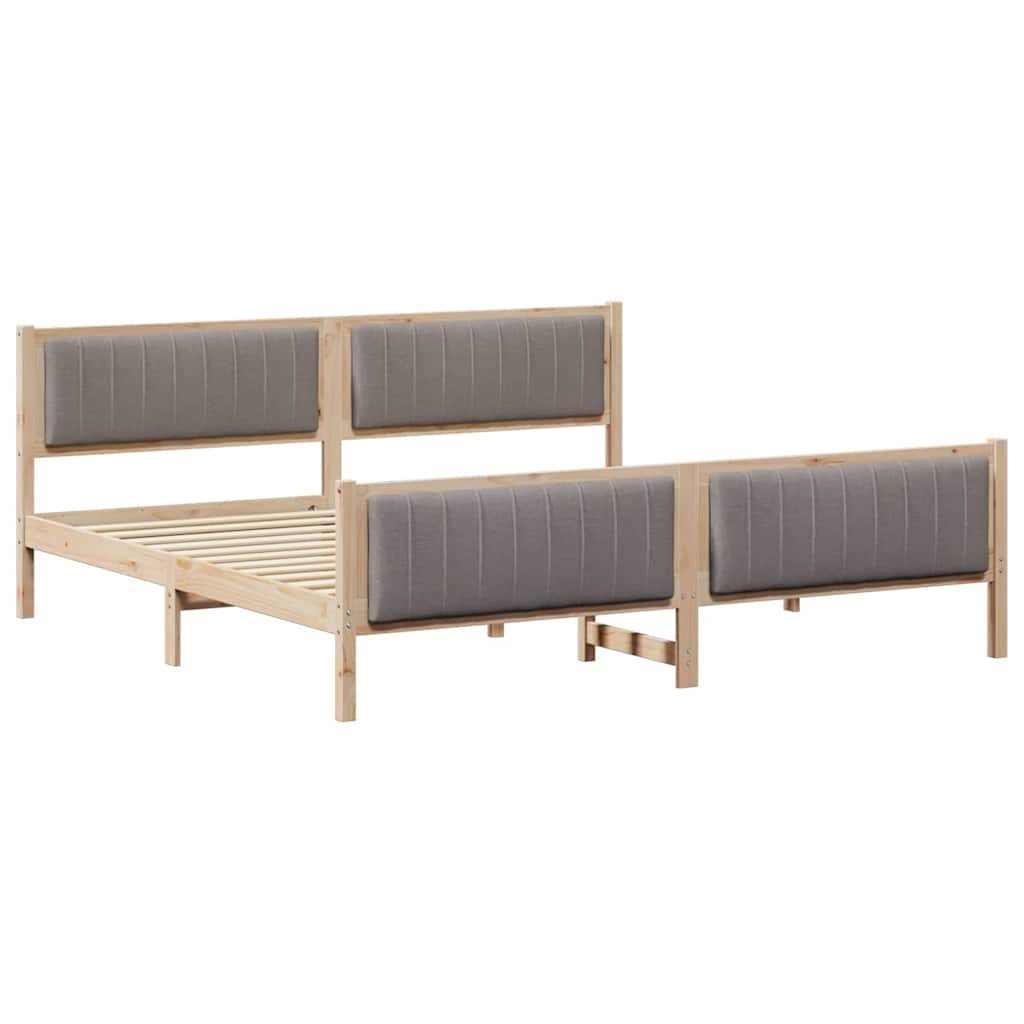 Okvir kreveta Smeđa i taupe 200 x 200 cm Masivna borovina