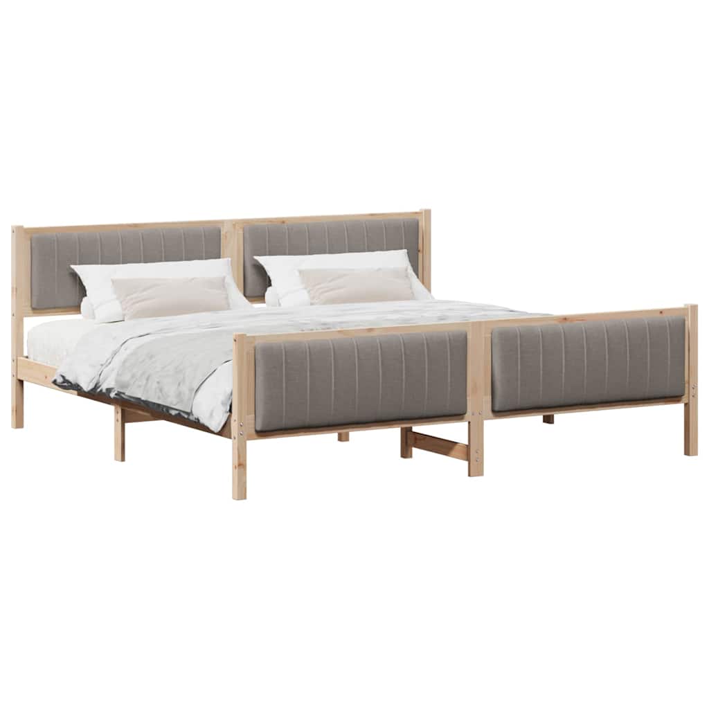 Okvir kreveta Smeđa i taupe 200 x 200 cm Masivna borovina