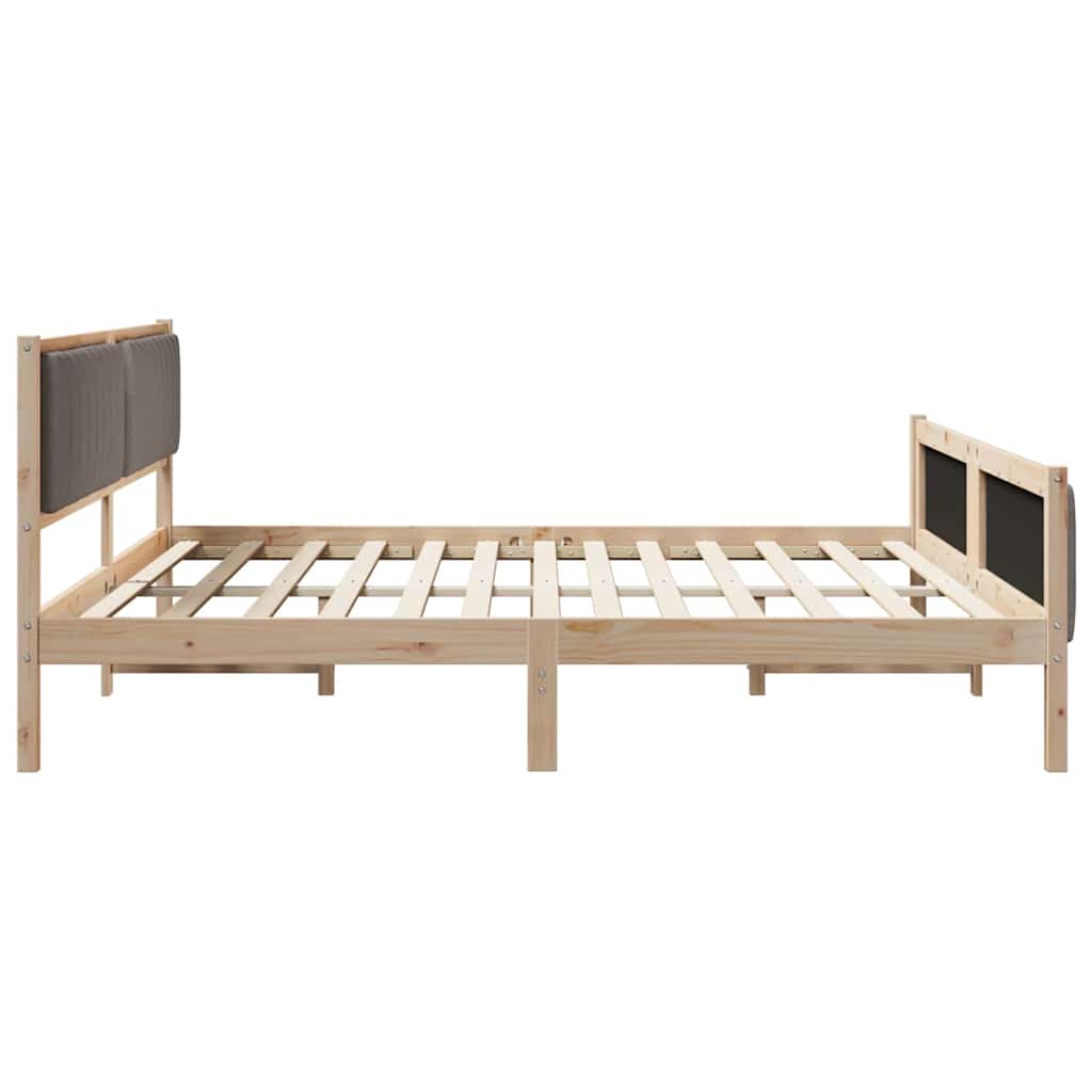 Okvir kreveta Smeđa i taupe 200 x 200 cm Masivna borovina