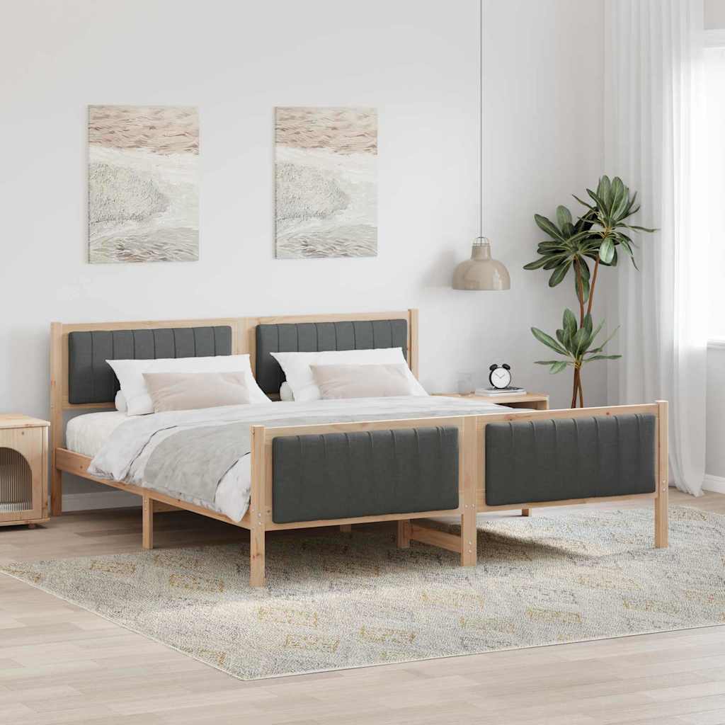 Okvir kreveta smeđe i tamnosivo 180 x 200 cm Masivna borovina