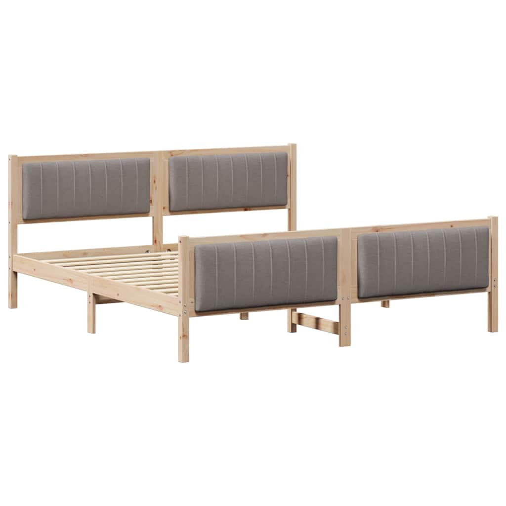 Okvir kreveta Smeđa i taupe 180 x 200 cm Masivna borovina