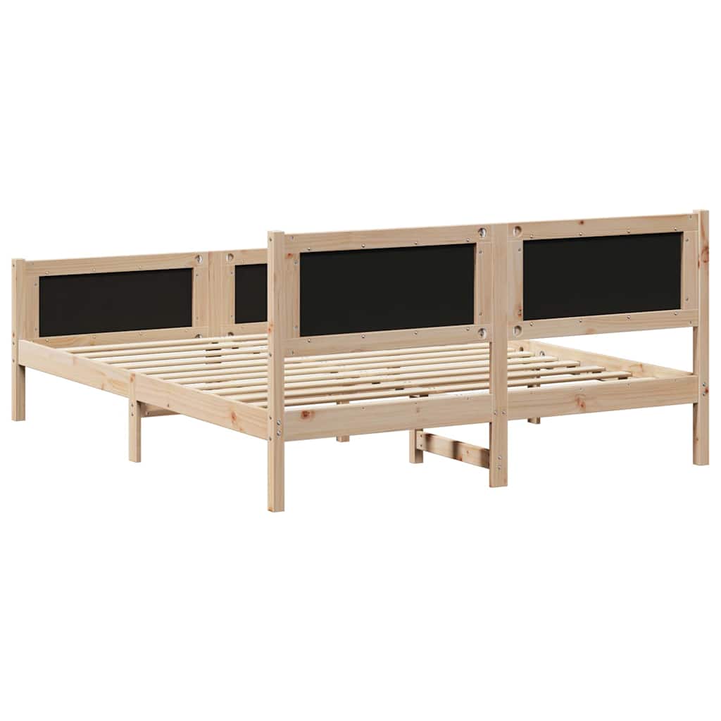 Okvir kreveta s uzglavljem Smeđa i svijetlo siva 160 x 200 cm