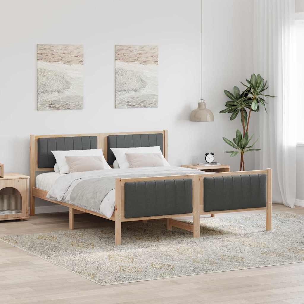 Okvir kreveta smeđe i tamnosivo 150 x 200 cm Masivna borovina