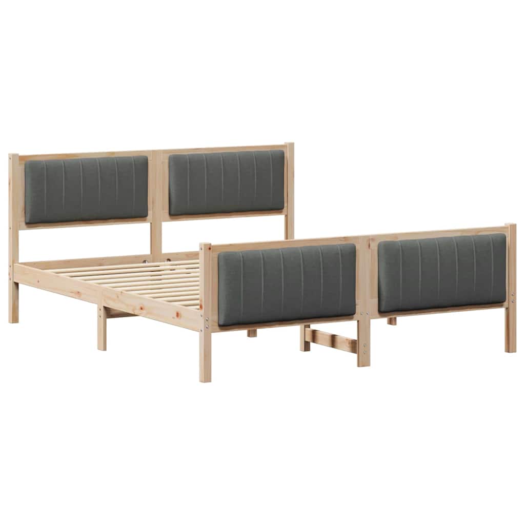 Okvir kreveta smeđe i tamnosivo 150 x 200 cm Masivna borovina