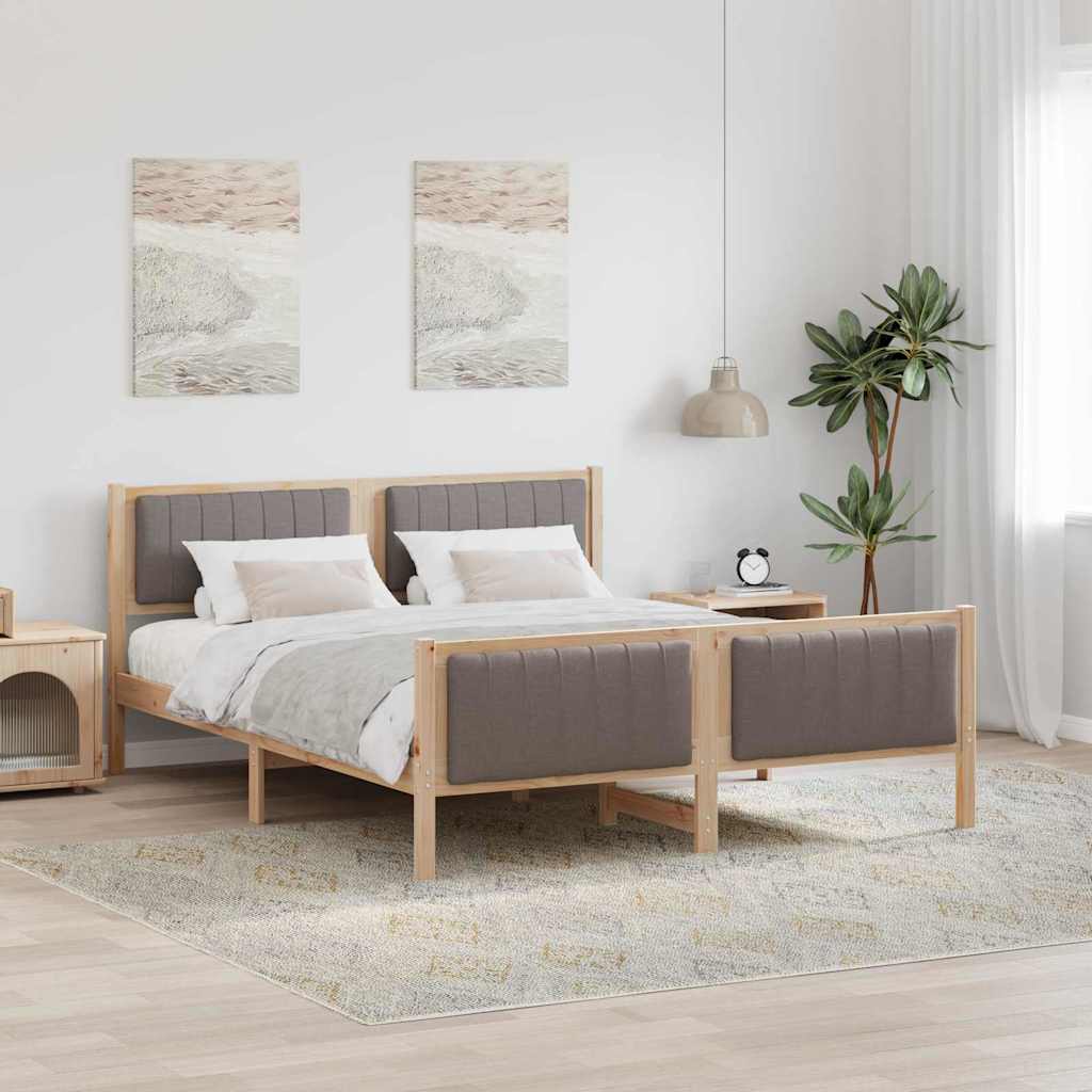 Okvir kreveta Smeđa i taupe 150 x 200 cm Masivna borovina