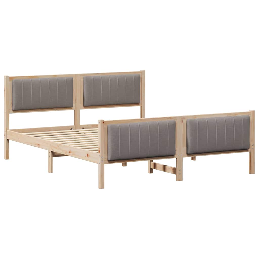 Okvir kreveta Smeđa i taupe 150 x 200 cm Masivna borovina