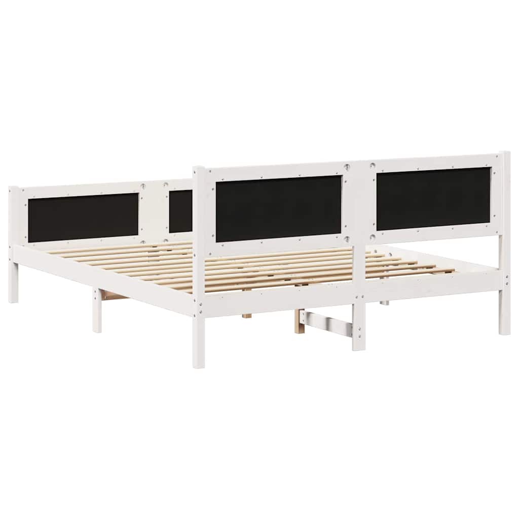Okvir kreveta s uzglavljem Bijela i svijetlosiva 150 x 200 cm