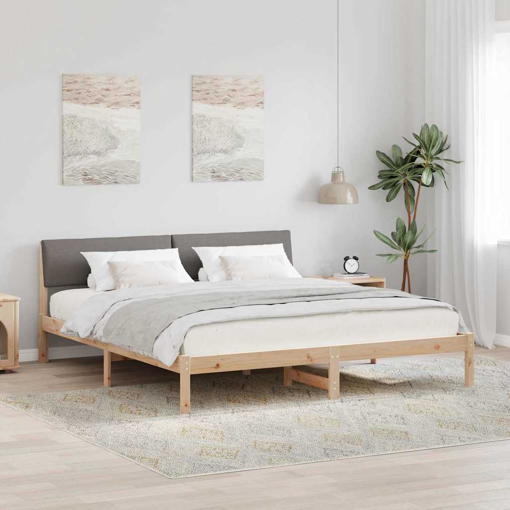 Okvir kreveta Smeđa i taupe 200 x 200 cm Masivna borovina
