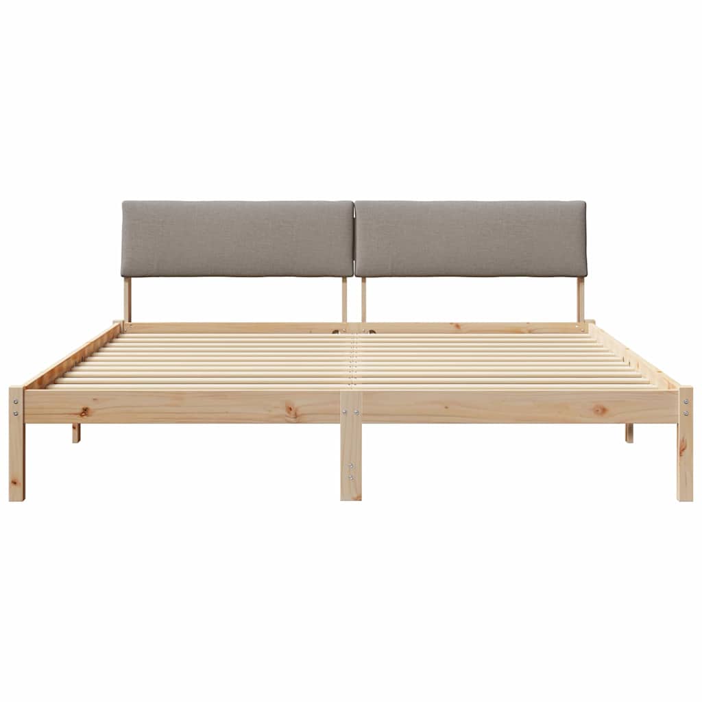 Okvir kreveta Smeđa i taupe 200 x 200 cm Masivna borovina