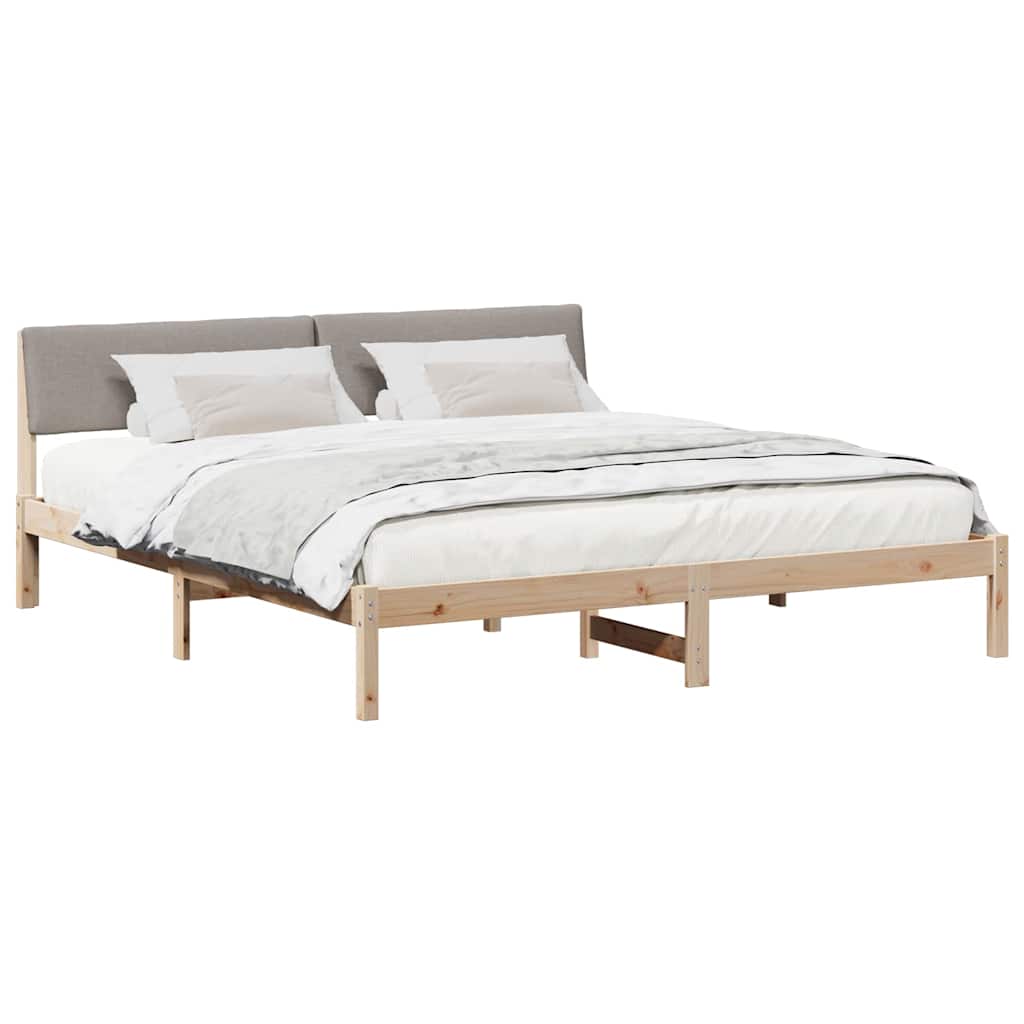 Okvir kreveta Smeđa i taupe 200 x 200 cm Masivna borovina
