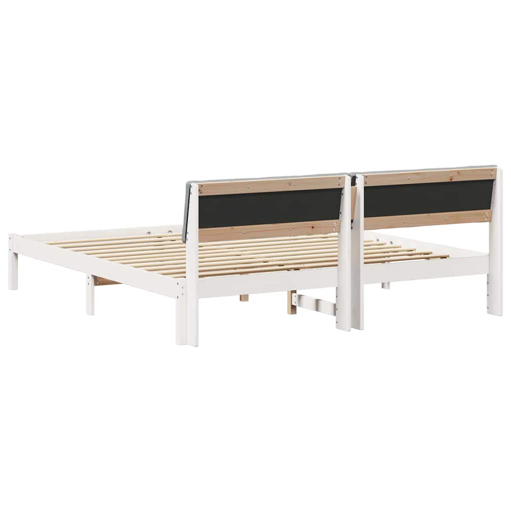 Okvir kreveta s uzglavljem Bijela i svijetlosiva 180 x 200 cm