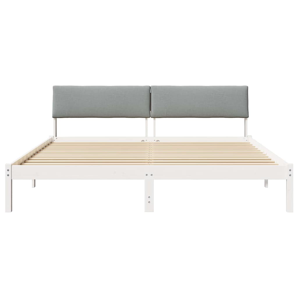 Okvir kreveta s uzglavljem Bijela i svijetlosiva 180 x 200 cm