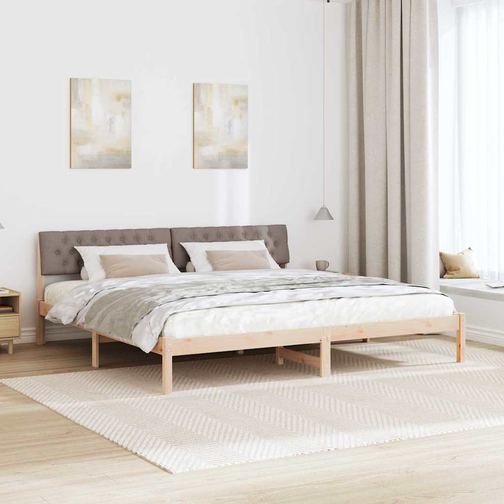 Okvir kreveta Smeđa i taupe 200 x 200 cm Masivna borovina