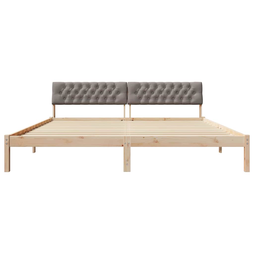 Okvir kreveta Smeđa i taupe 200 x 200 cm Masivna borovina