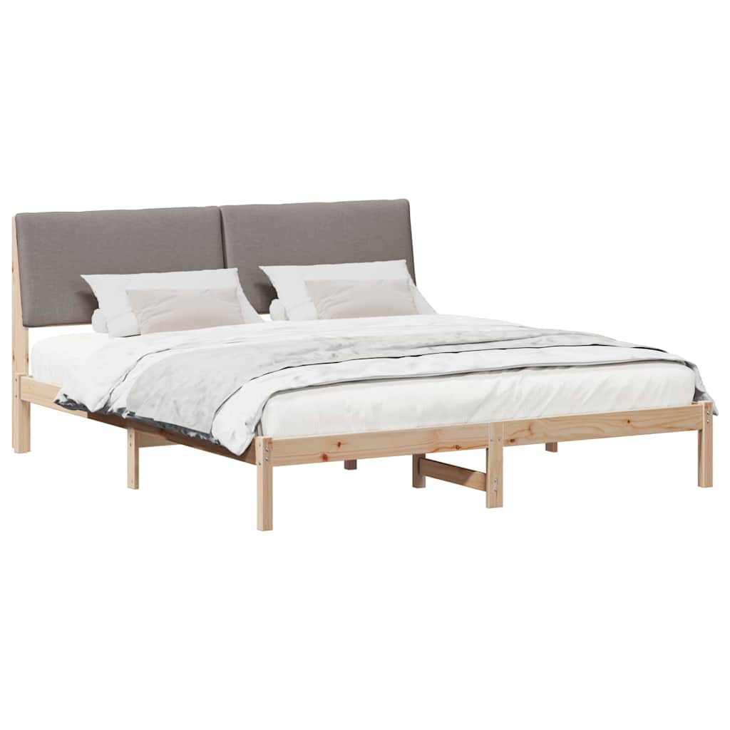 Okvir kreveta Smeđa i taupe 200 x 200 cm Masivna borovina