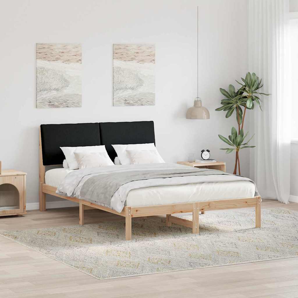 Okvir kreveta Smeđa i crna 150 x 200 cm Masivna borovina