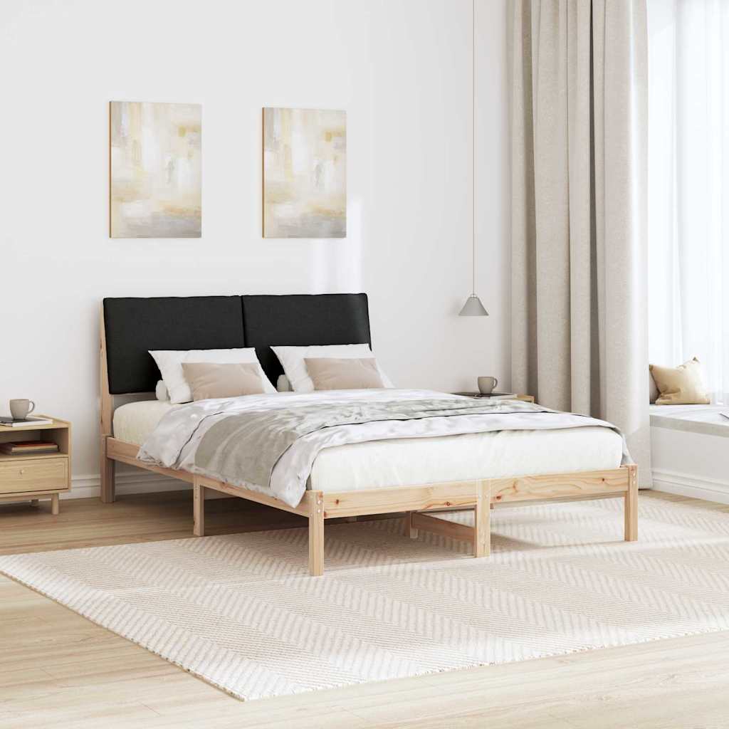 Okvir kreveta Smeđa i crna 150 x 200 cm Masivna borovina