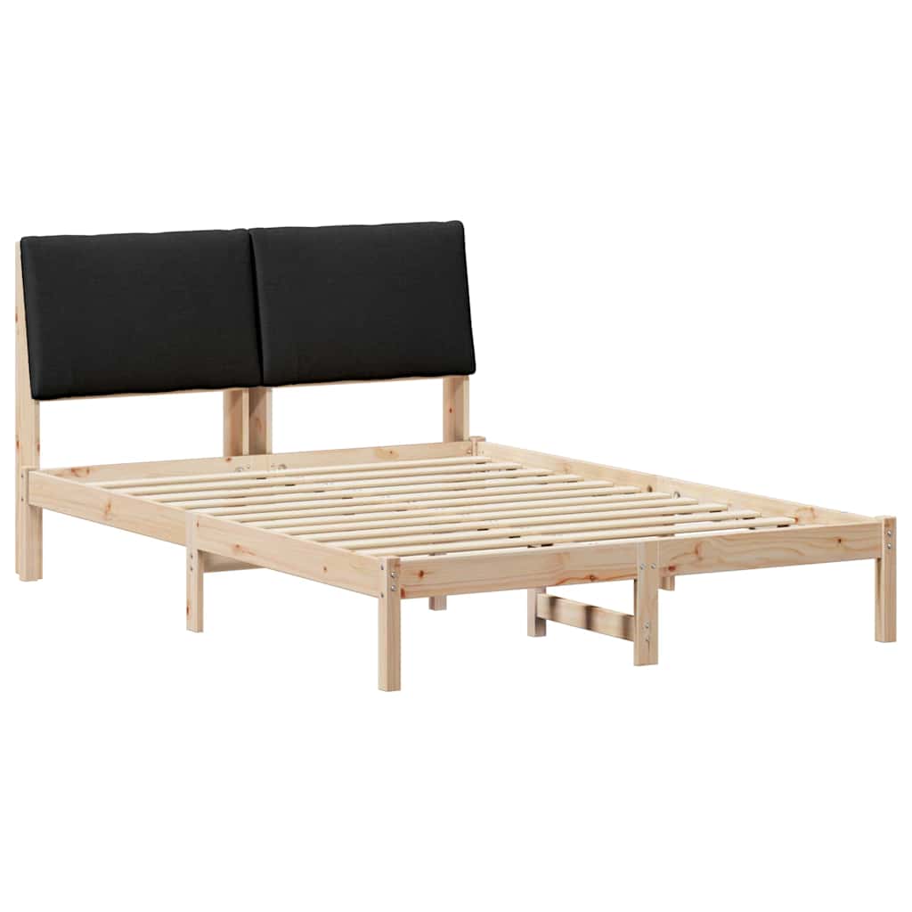 Okvir kreveta Smeđa i crna 150 x 200 cm Masivna borovina