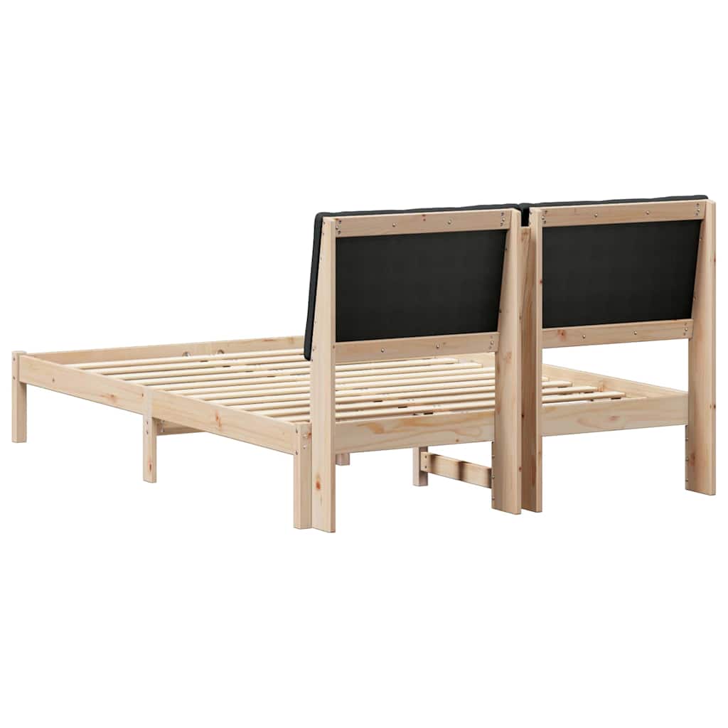 Okvir kreveta Smeđa i crna 150 x 200 cm Masivna borovina