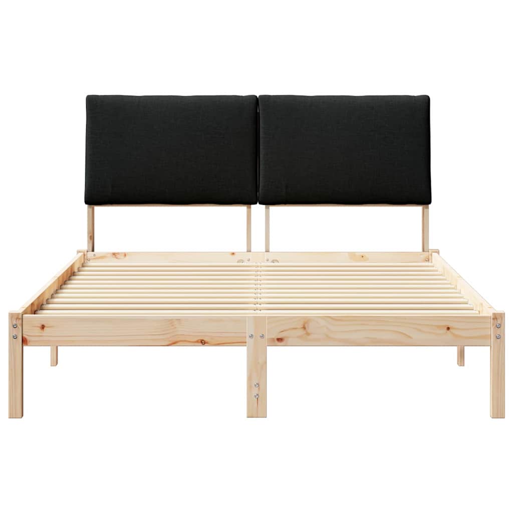 Okvir kreveta Smeđa i crna 150 x 200 cm Masivna borovina