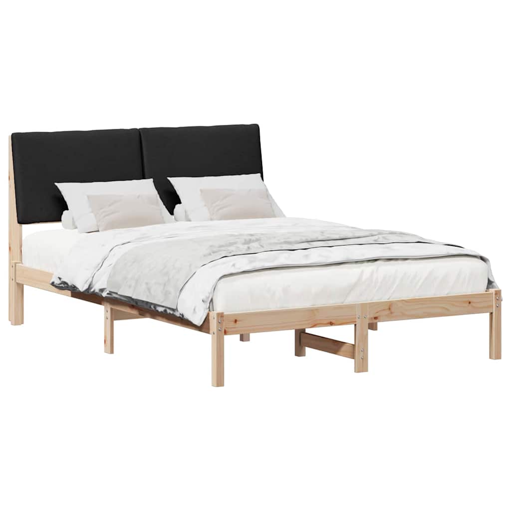 Okvir kreveta Smeđa i crna 150 x 200 cm Masivna borovina