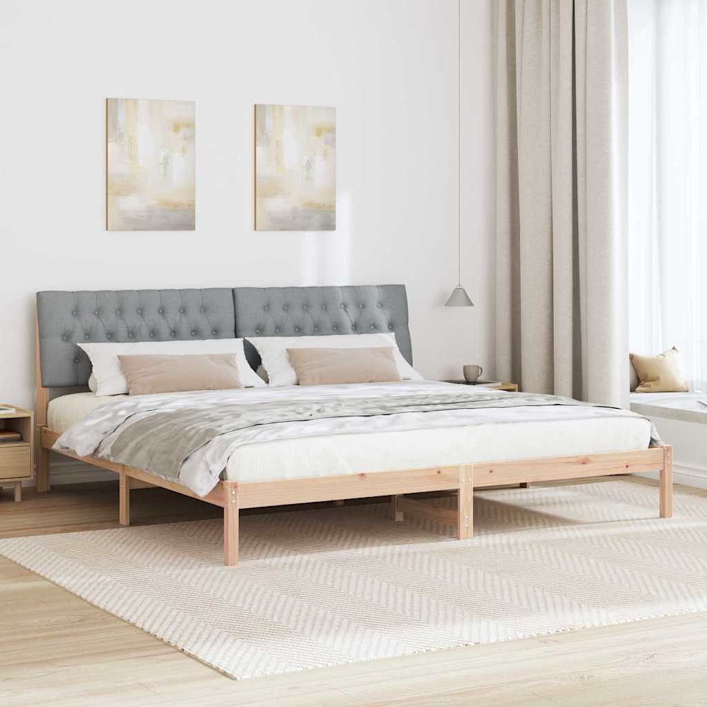 Krevetni okvir s tapiciranim uzglavljem Smeđa 200 x 200 cm
