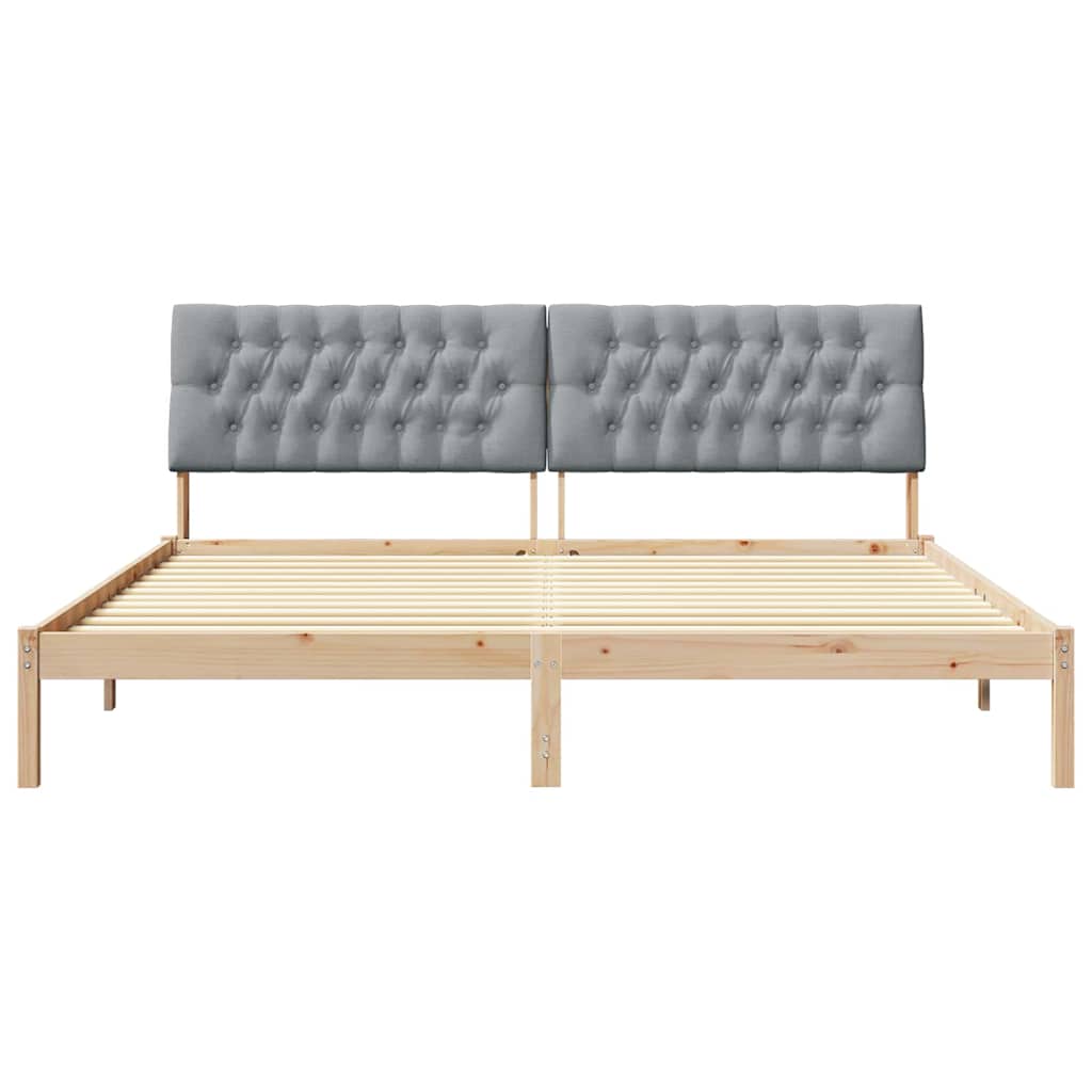 Krevetni okvir s tapiciranim uzglavljem Smeđa 200 x 200 cm