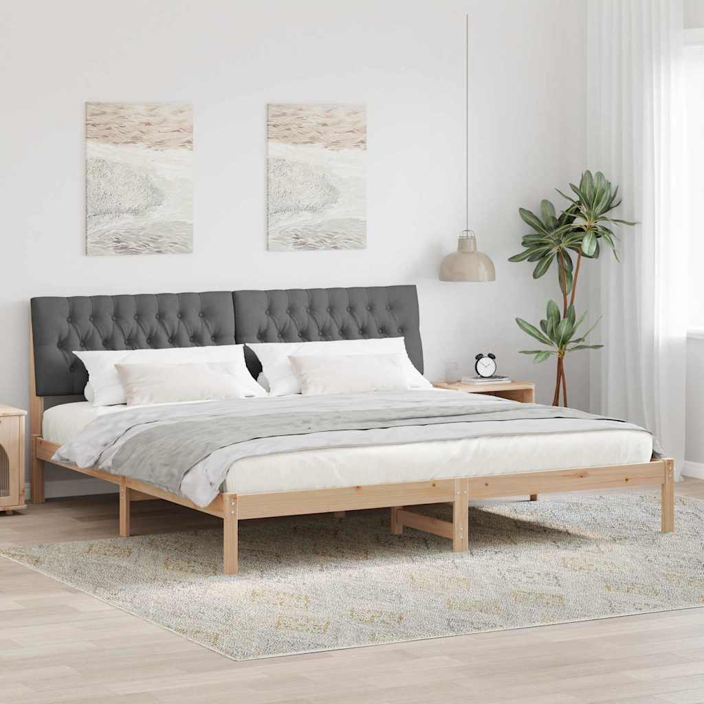 Krevetni okvir s tapiciranim uzglavljem Smeđa 200 x 200 cm