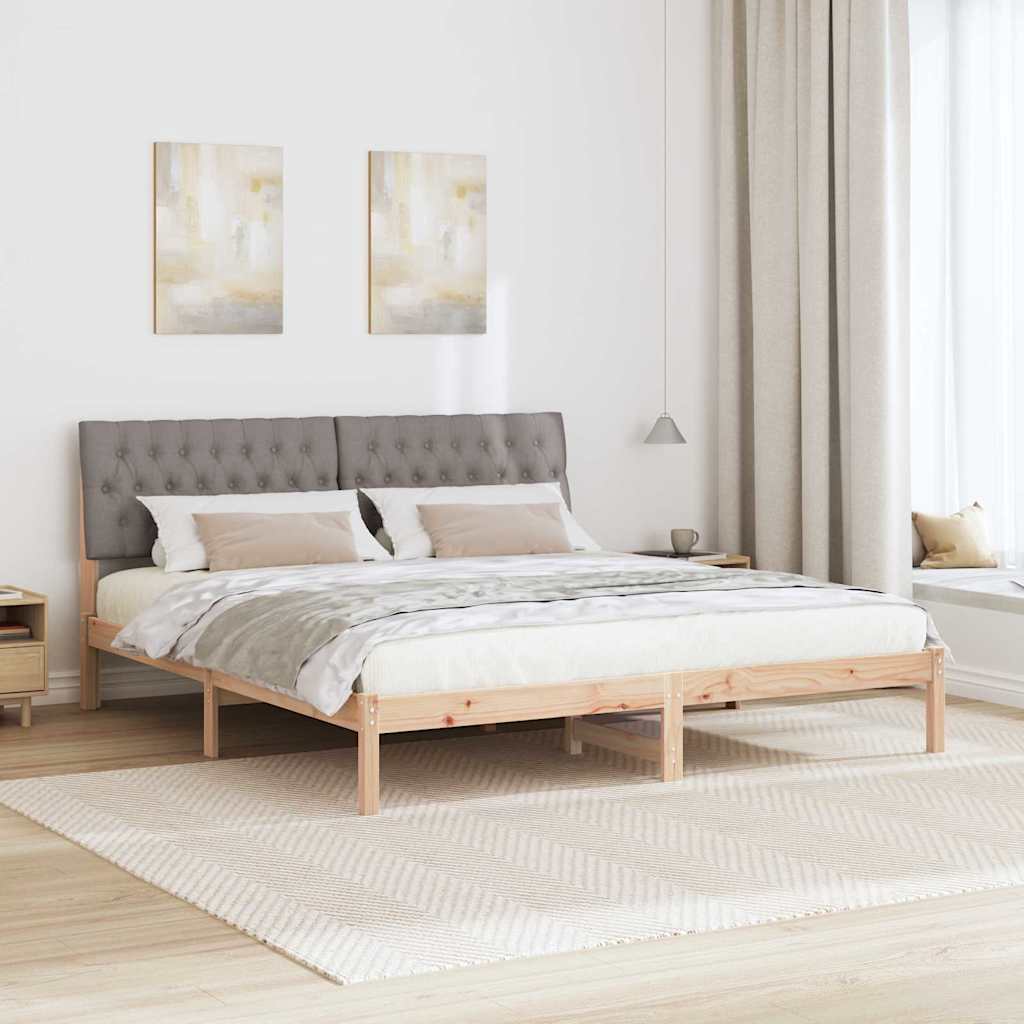 Krevetni okvir s tapiciranim uzglavljem Smeđa 200 x 200 cm
