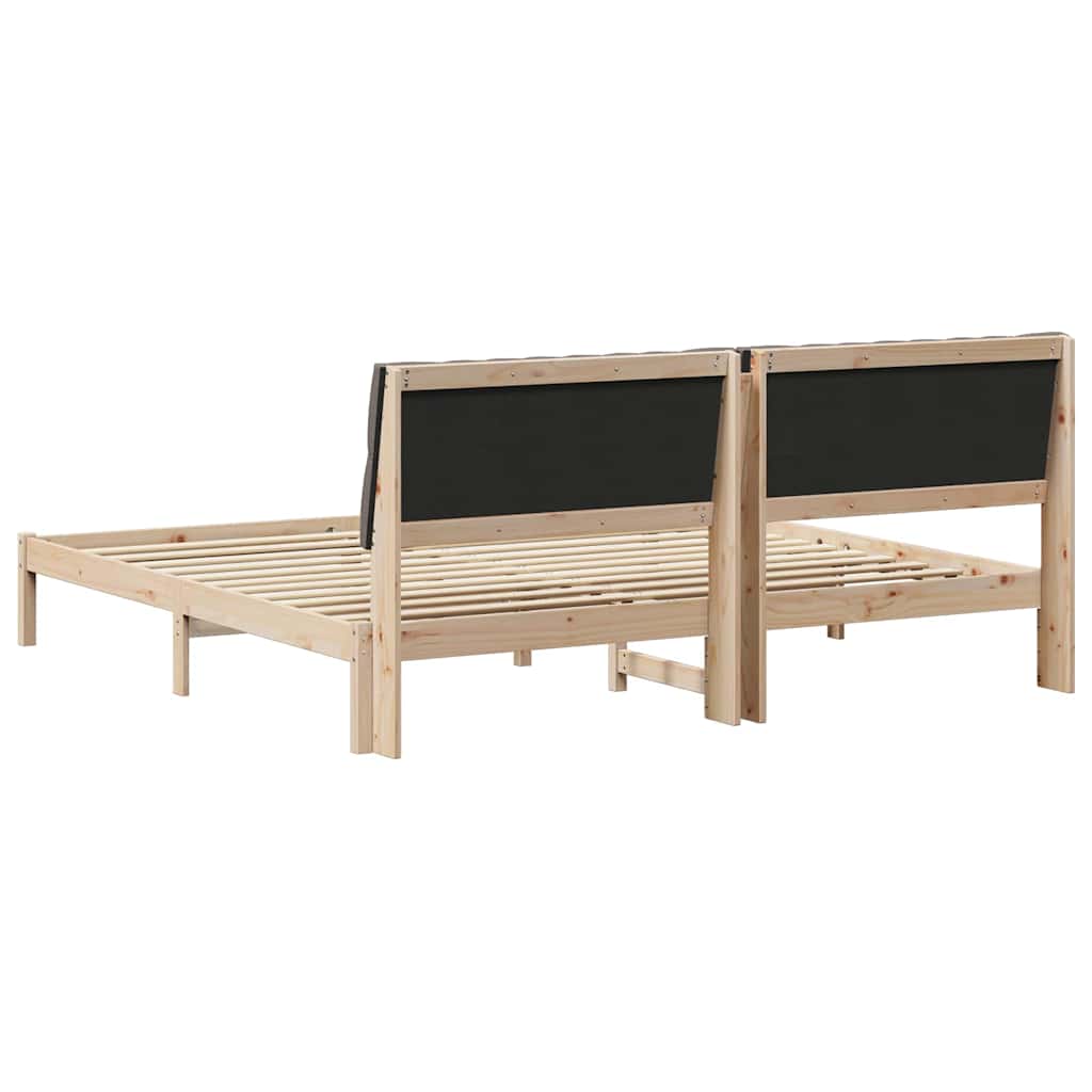 Krevetni okvir s tapiciranim uzglavljem Smeđa 200 x 200 cm