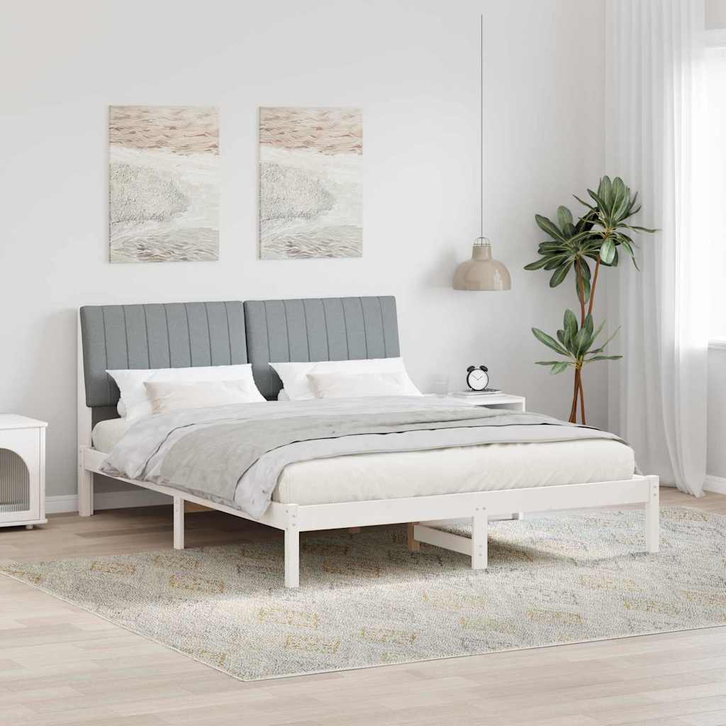 Krevetna konstrukcija Bijelo 160 x 200 cm Čvrsto borovo drvo