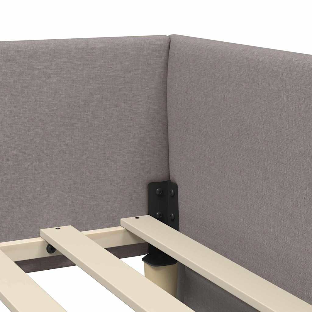 Kutni krevetni okvir s madracem 2 pcs Sivo-smeđa tkanina