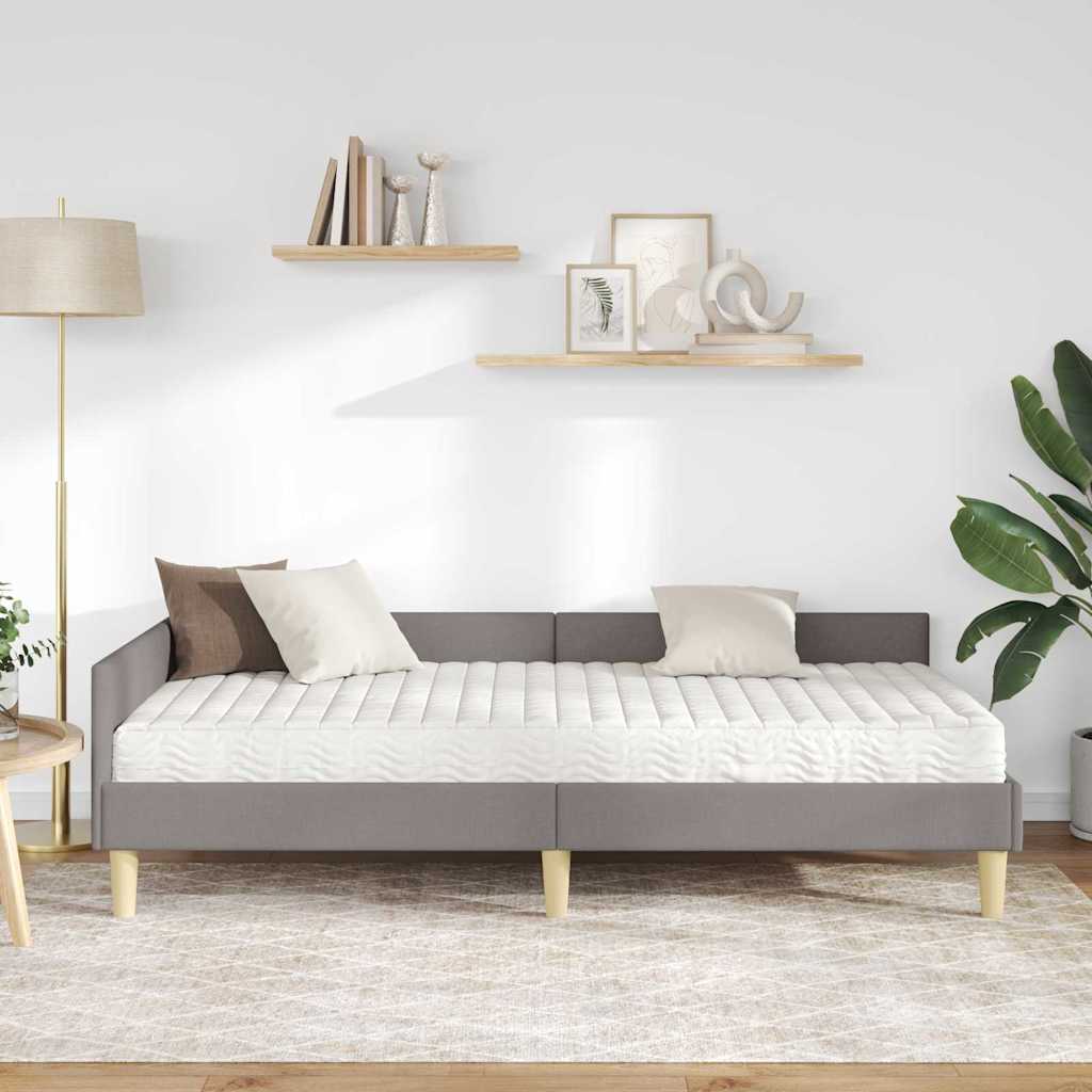 Kutni krevetni okvir s madracem 2 pcs Sivo-smeđa tkanina