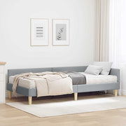 Kutni krevetni okvir s madracem 2 kom. Svijetlo siva Svjetlosiva 90 x 200 cm
