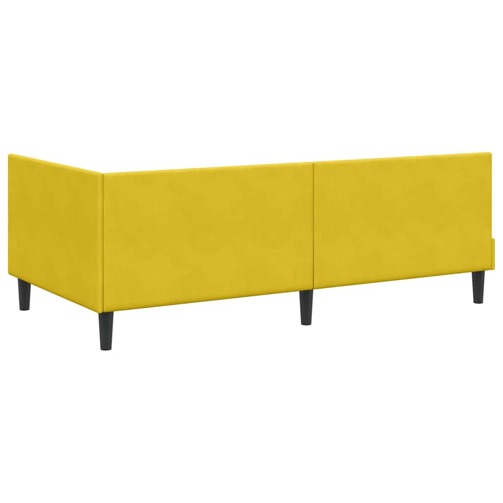 Kutni krevetni okvir s madracem 2 kom. Žuta 80 x 200 cm Baršun