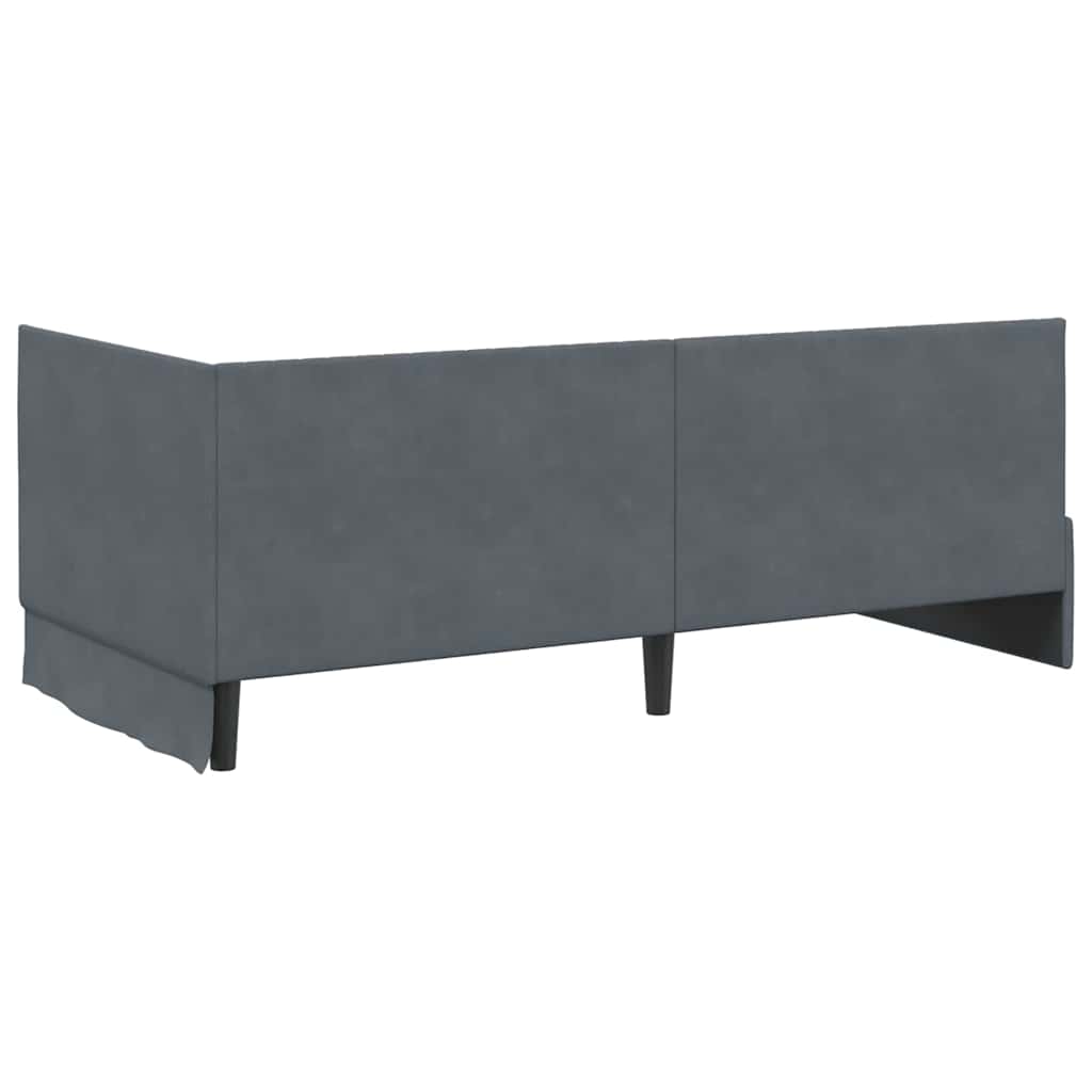 Kutni krevetni okvir s madracem 2 kom. Tamnosiva 90 x 190 cm