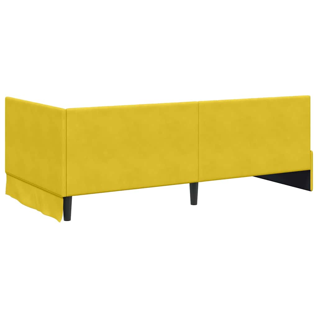 Kutni krevetni okvir s madracem 2 kom. Žuta 100 x 200 cm Baršun