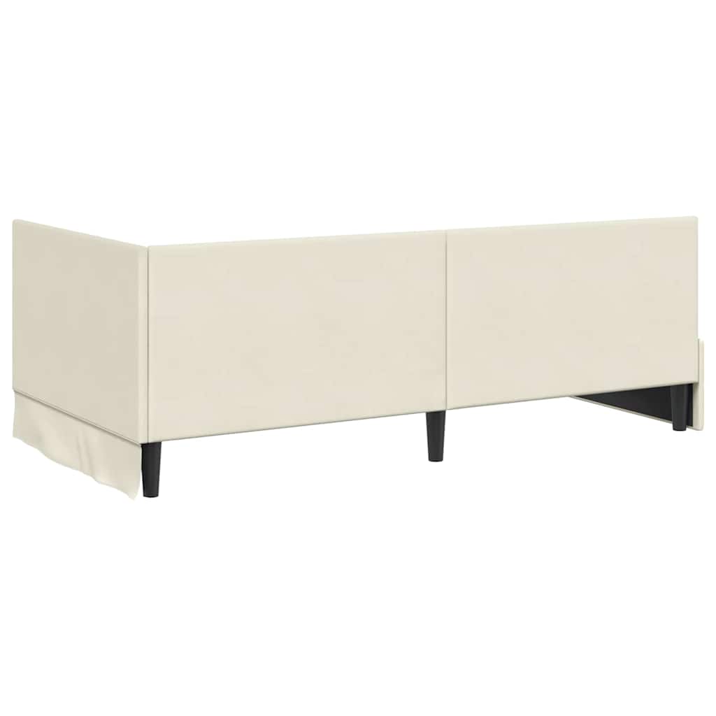 Kutni krevetni okvir s madracem 2 kom. Krema 90 x 200 cm Baršun