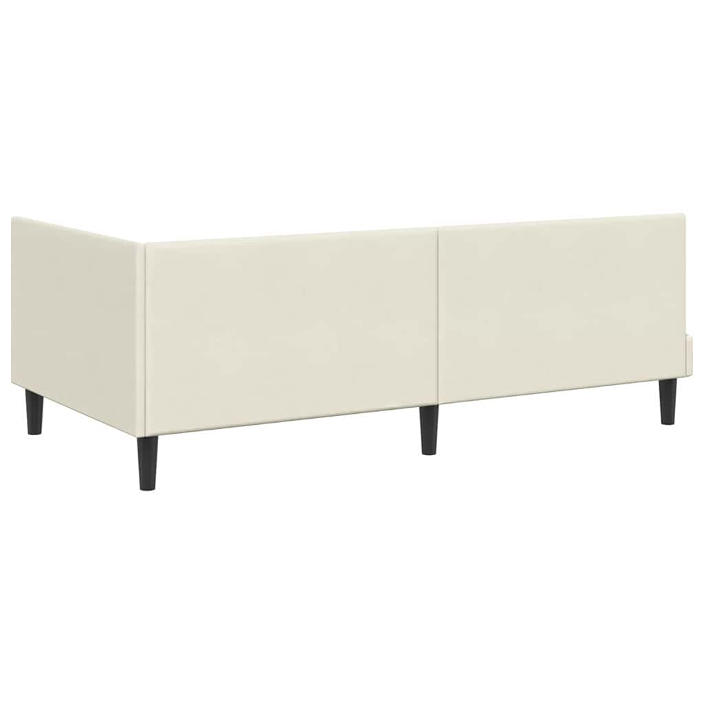 Kutni krevetni okvir s madracem Krema 90 x 190 cm Baršun