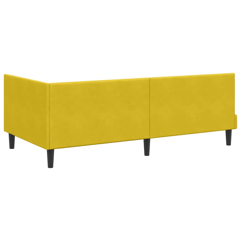 Kutni krevetni okvir s madracem 2 kom. Žuta 90 x 200 cm Baršun