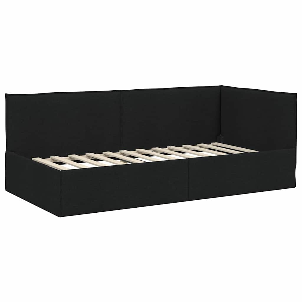 Kutni krevetni okvir s madracem 2 kom. Crna 80 x 200 cm Baršun
