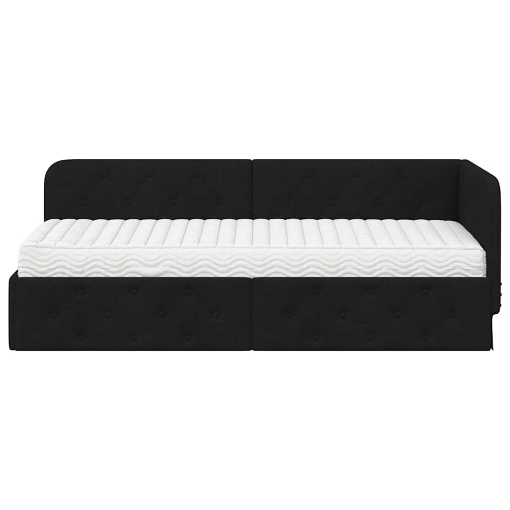 Kutni okvir kreveta Crna 80 x 200 cm tkanina