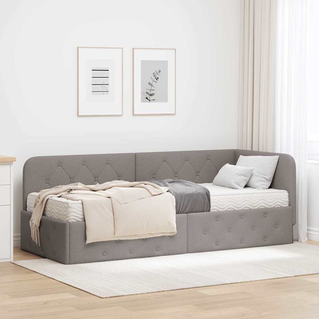 Kutni okvir kreveta Sivo-smeđa 80 x 200 cm tkanina