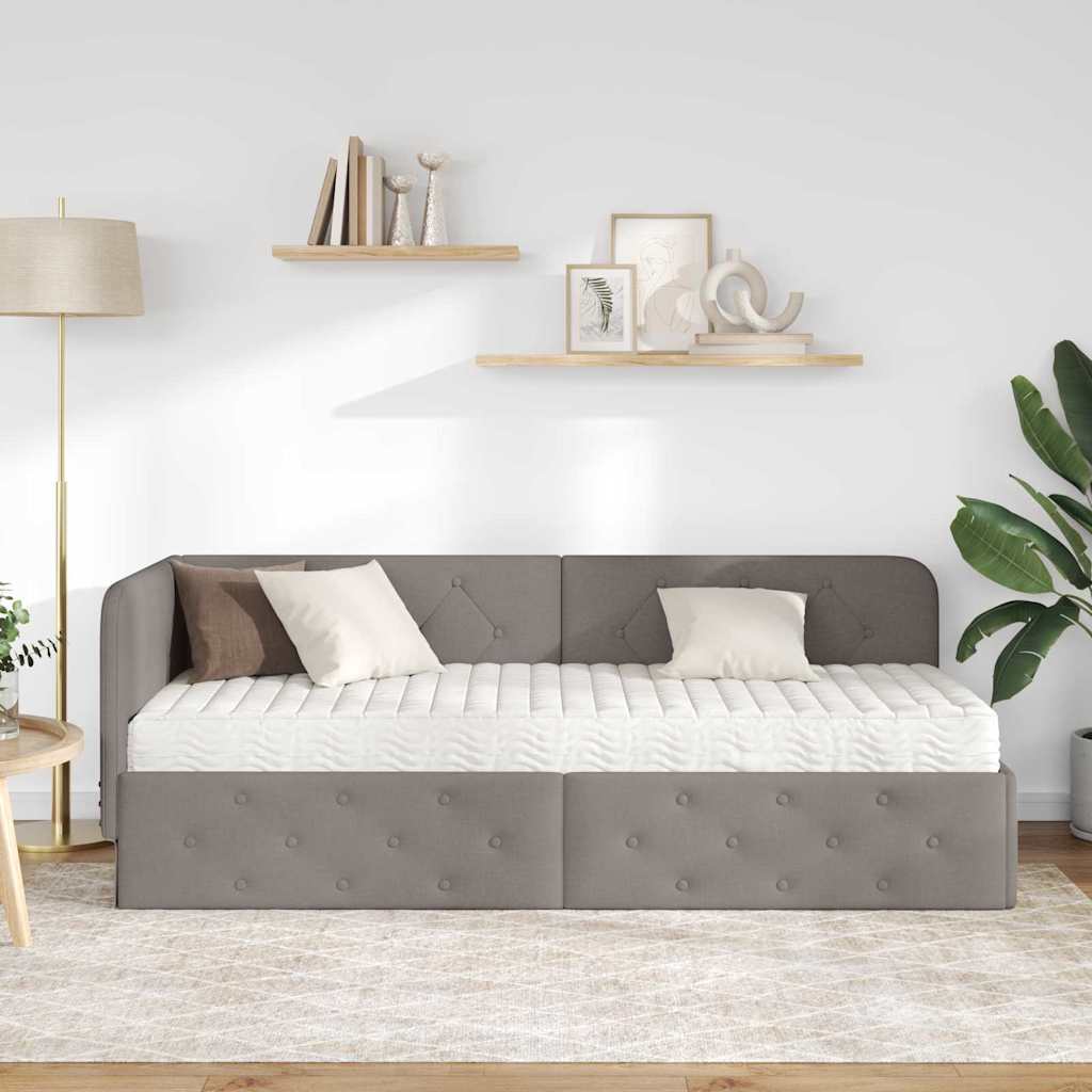 Kutni okvir kreveta Sivo-smeđa 80 x 200 cm tkanina