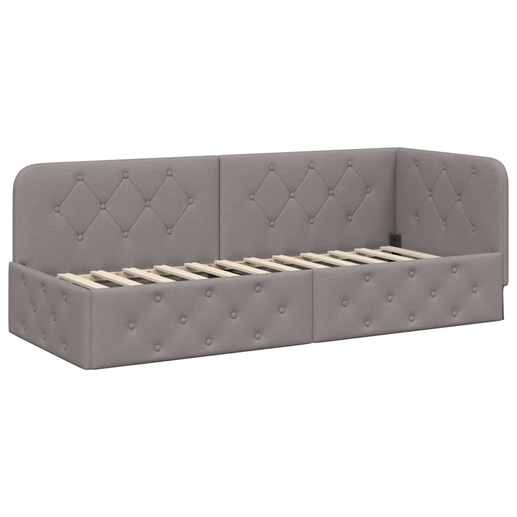 Kutni okvir kreveta Sivo-smeđa 80 x 200 cm tkanina