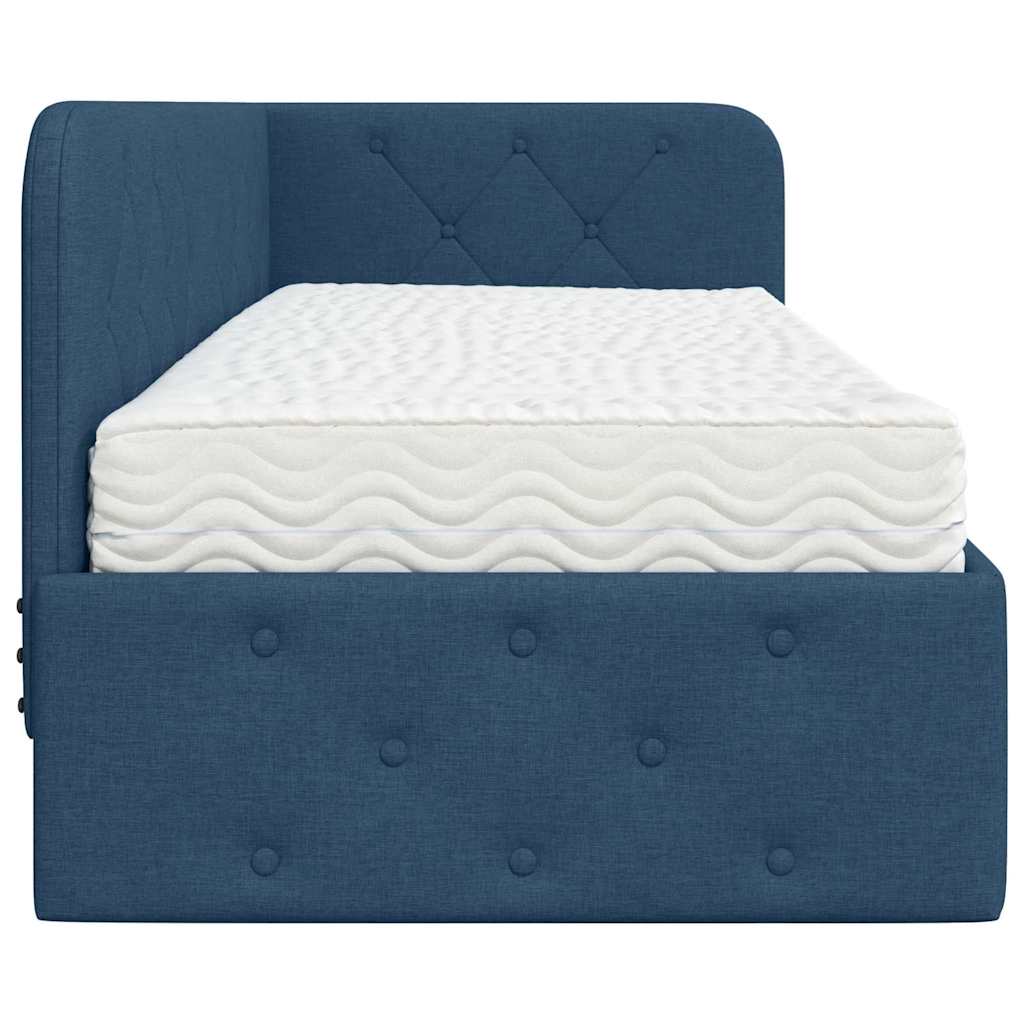 Kutni okvir kreveta Plava 80 x 200 cm tkanina