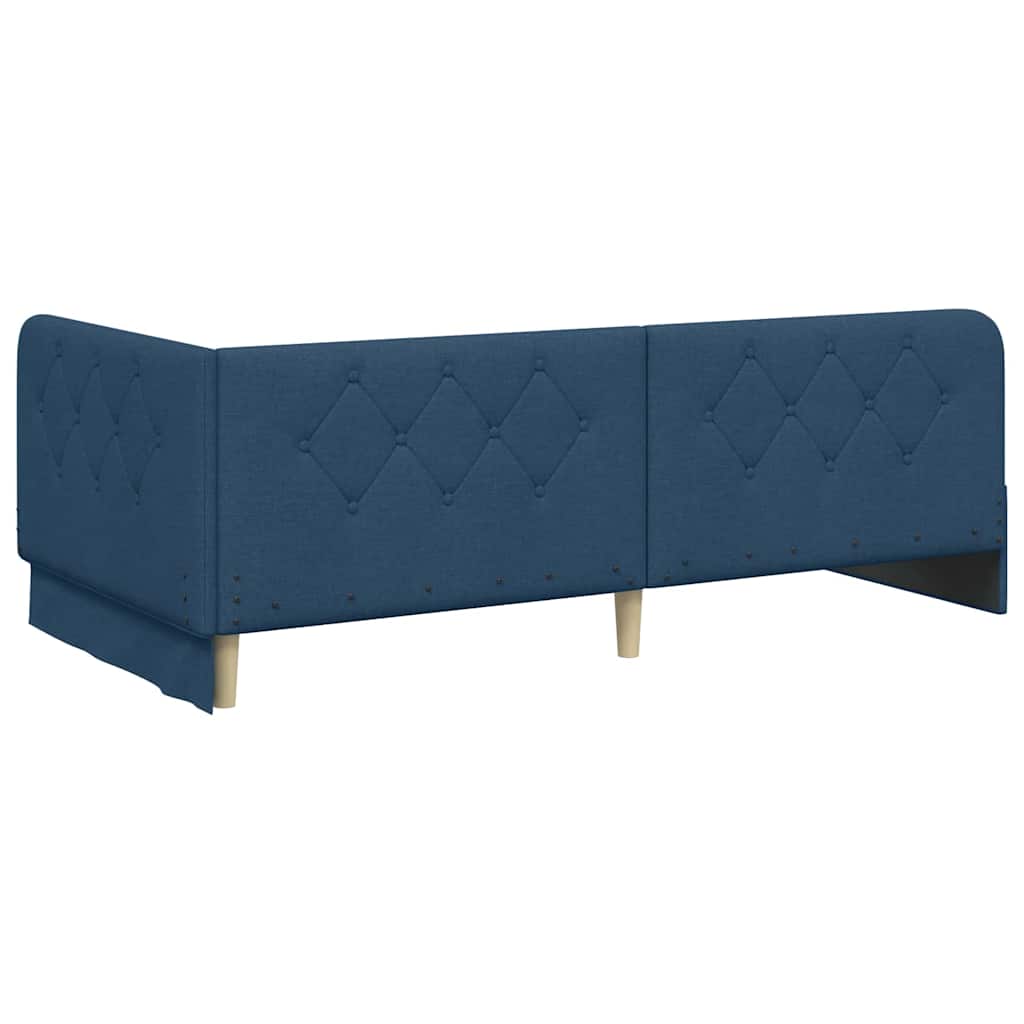 Kutni okvir kreveta Plava 90 x 190 cm tkanina