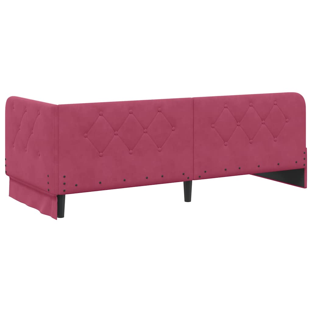 Kutni okvir kreveta Vinska crvena 80 x 200 cm Baršun