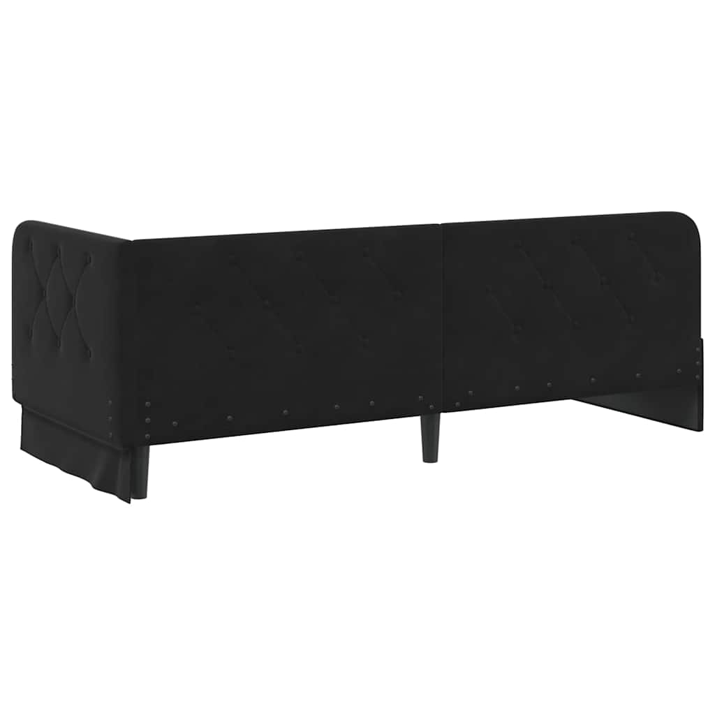 Kutni okvir kreveta Crna 80 x 200 cm Baršun